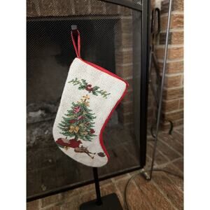 Steinwinder Needlepoint Christmas Stocking - Small - Tree - Toys